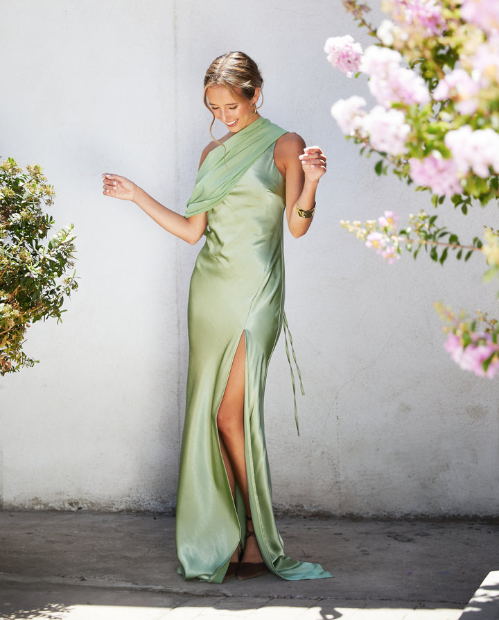 Vestido Largo de Fiesta Dublin Verde Claro