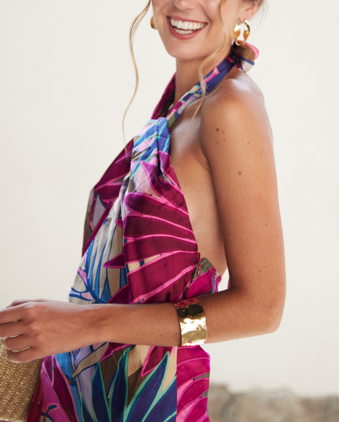 Vestido Largo de Fiesta Jazmin Fondo Fucsia