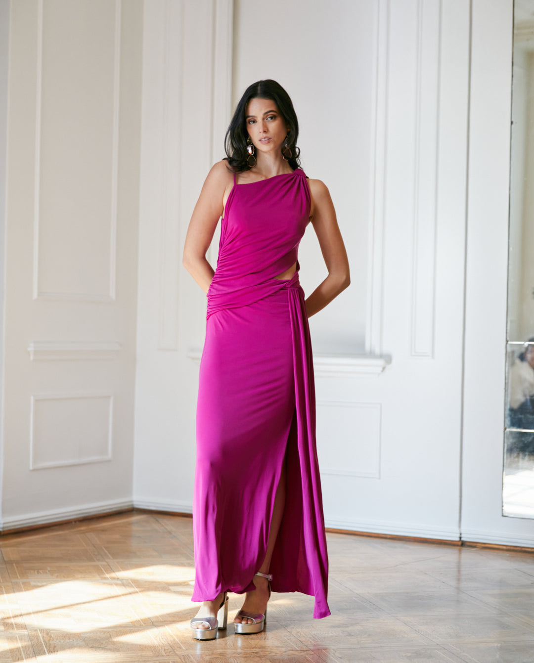 Vestido Largo de Fiesta Lorenza Magenta