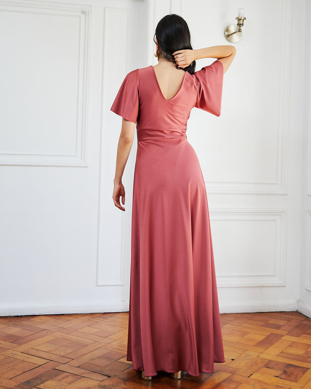 Vestido Largo de Fiesta Meli Canela Claro