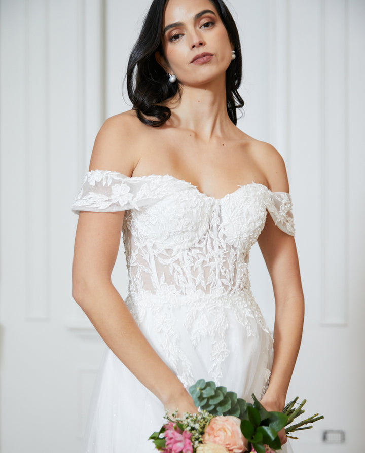 Vestido Largo de Novia Anais Ivory