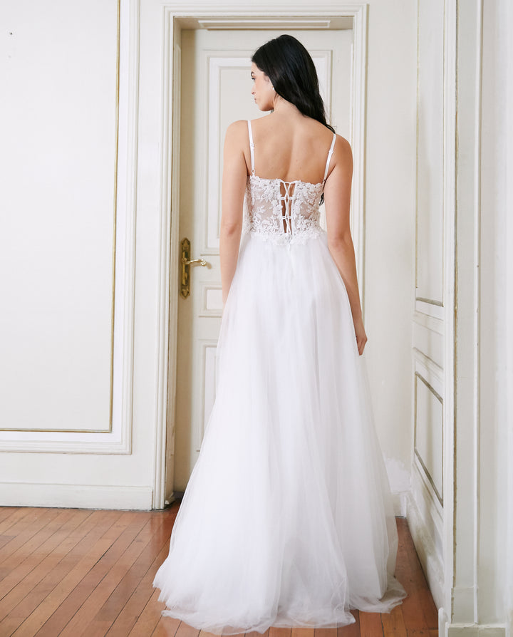 Vestido Largo de Novia Casandra Blanco