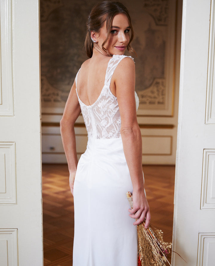 Vestido Largo de Novia Sigrid Blanco