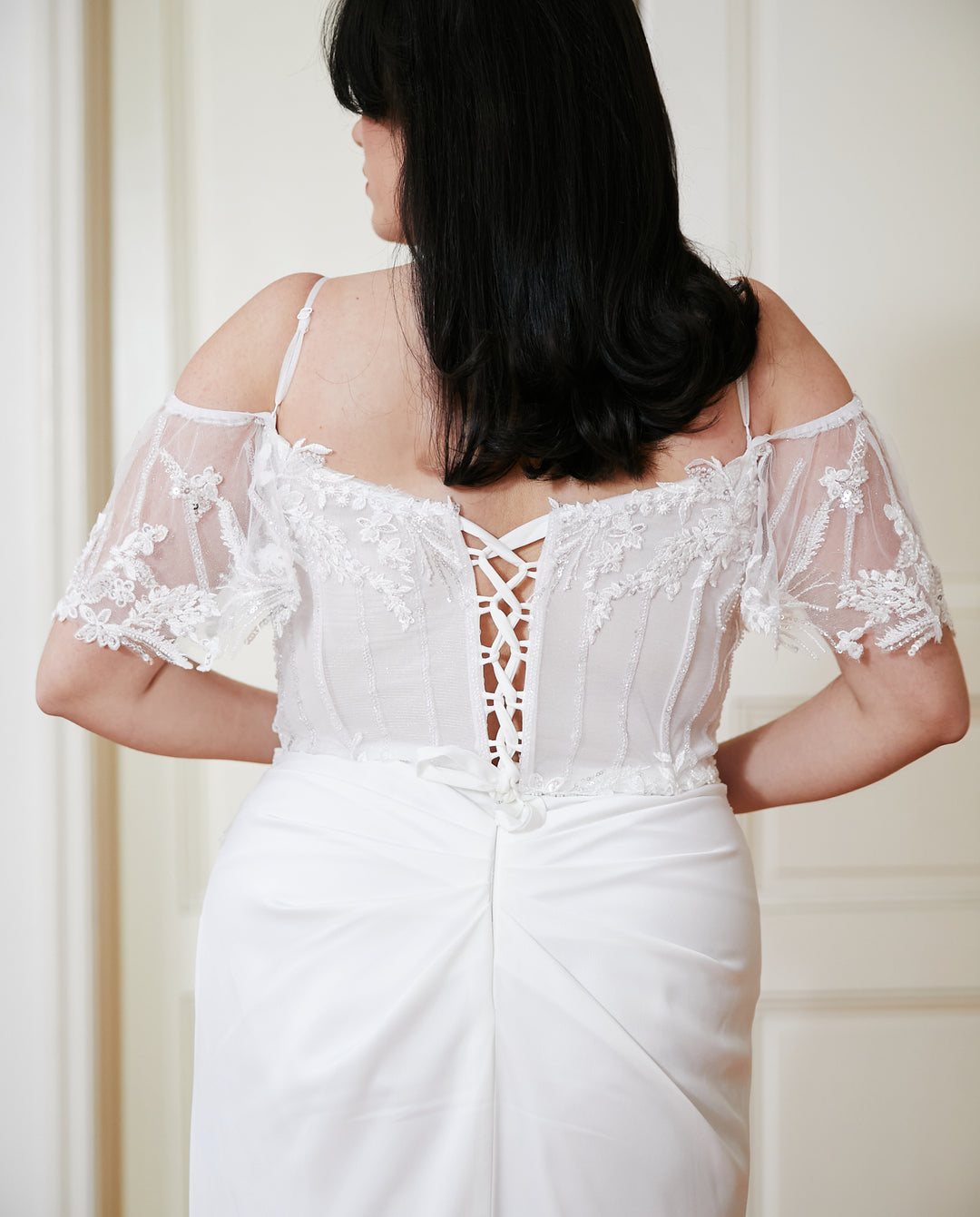 Vestido Largo de Novia Tiziana Manga Caída Blanco
