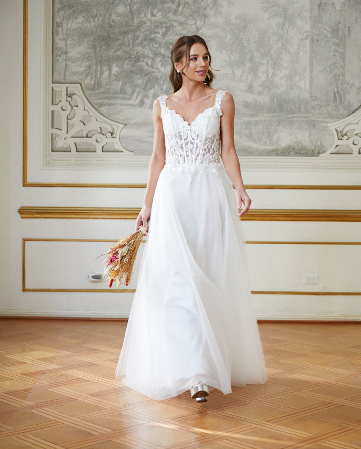 Vestido Largo de Novia Vilma Ivory