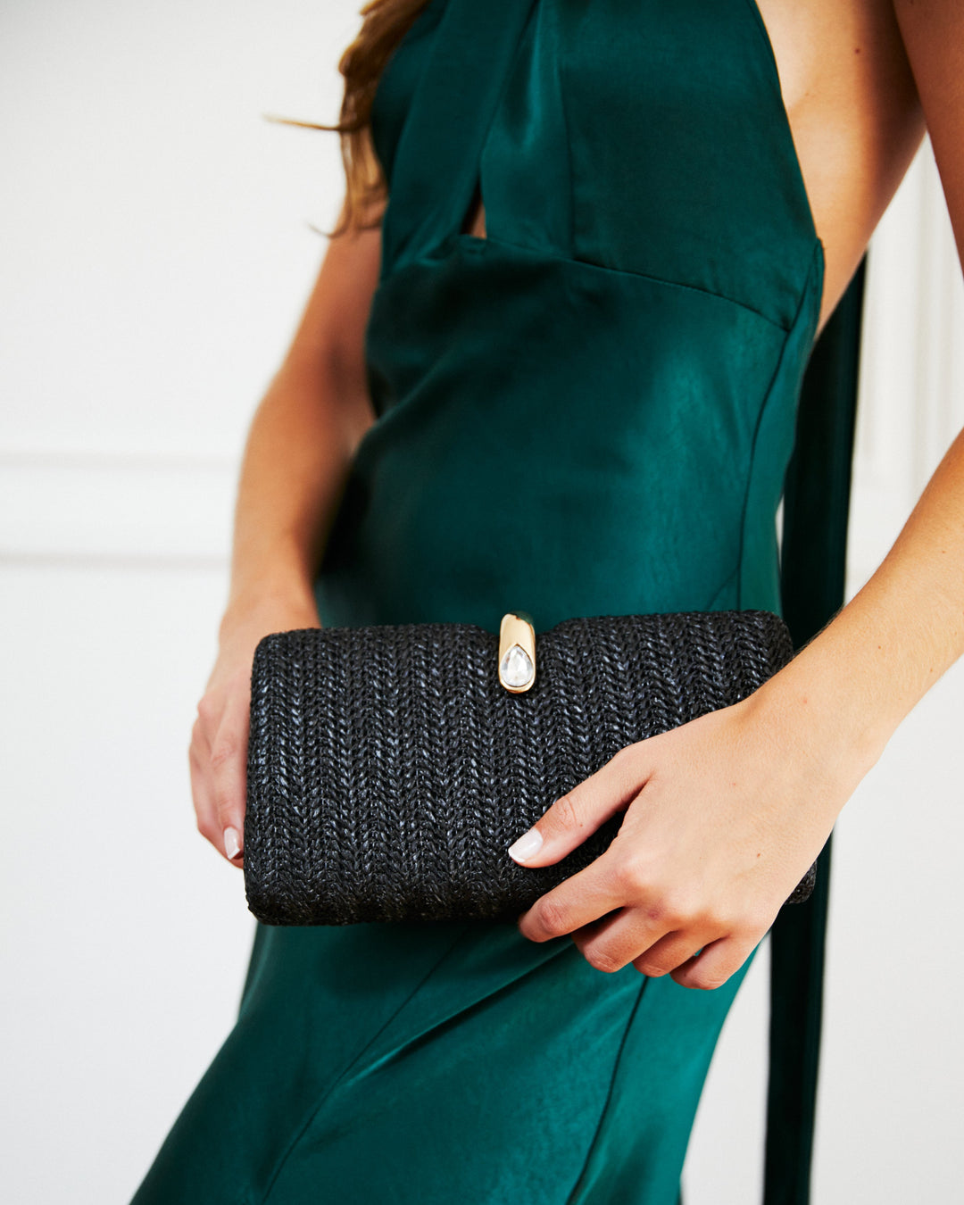 Clutch Isadora Rafia Negro