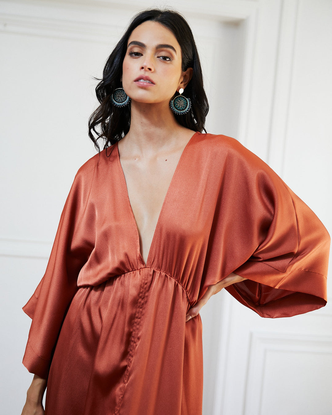 Aros Amapola Dorado/Turquesa