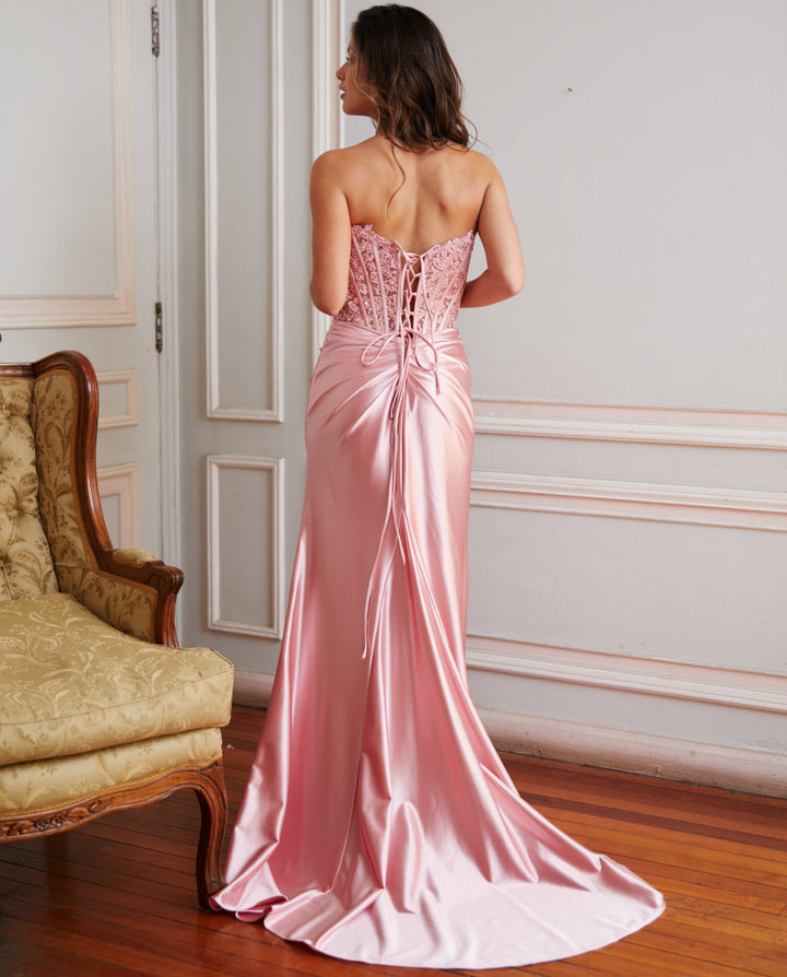 Vestido Largo de Fiesta Zahara Rosado Intenso