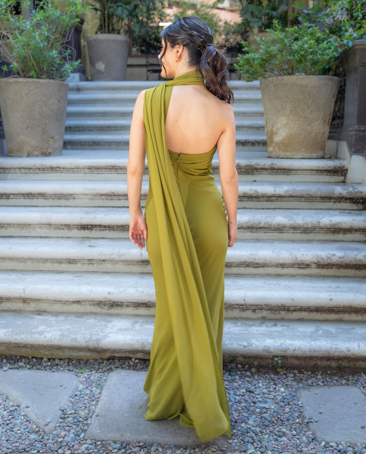 Vestido de Fiesta Largo Anastasia Verde Limon