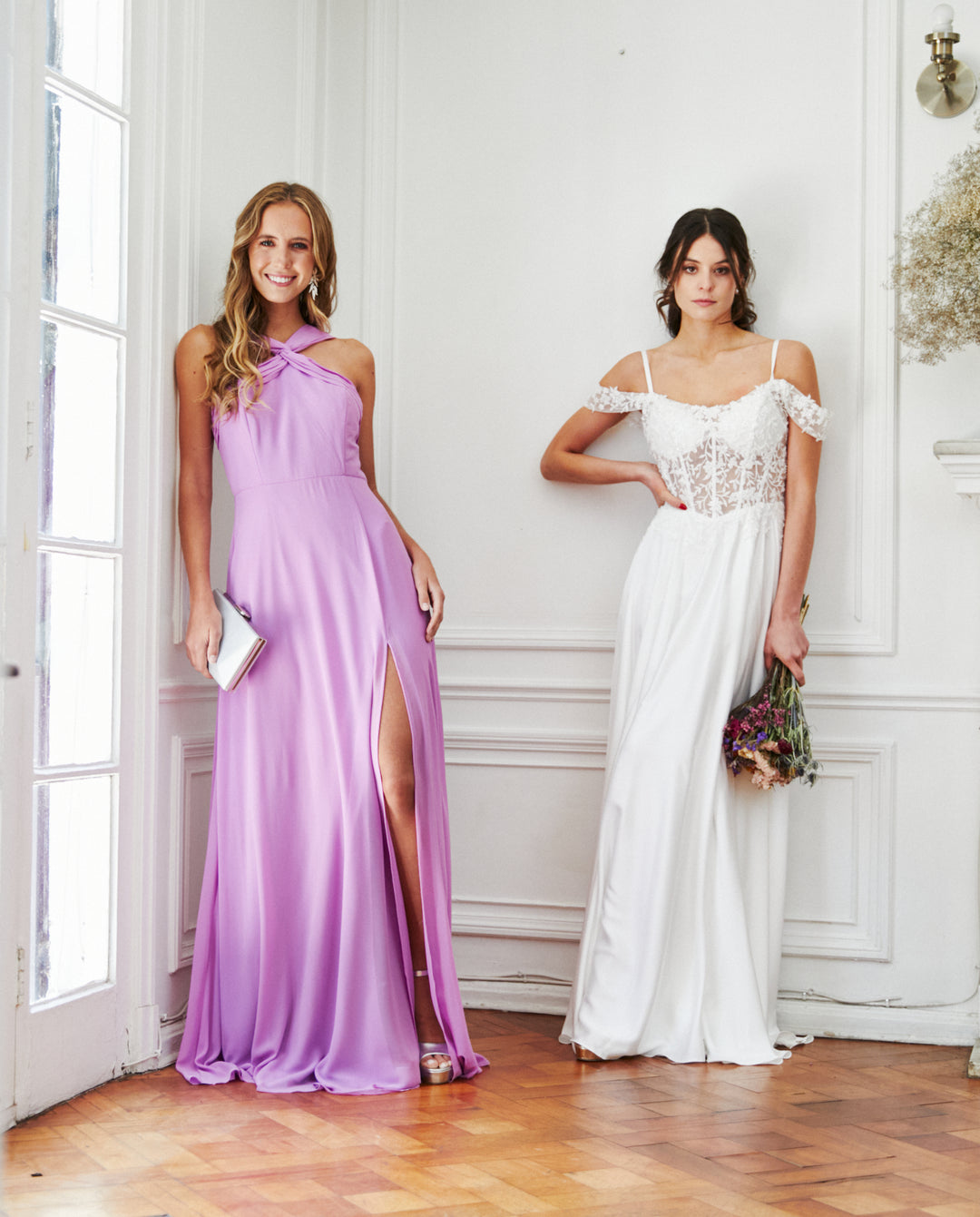 Vestido Largo de Fiesta Elisa Halter Lila