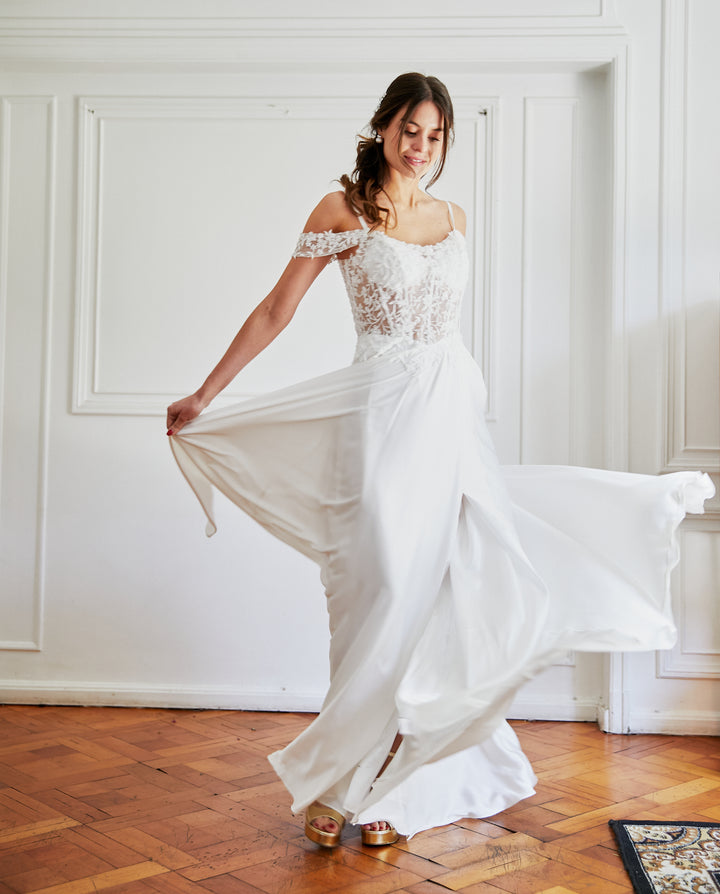 Vestido Largo de Novia Carmona Blanco