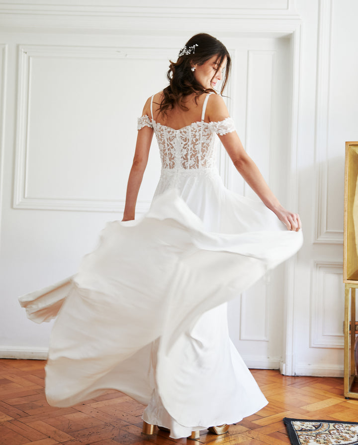 Vestido Largo de Novia Carmona Blanco