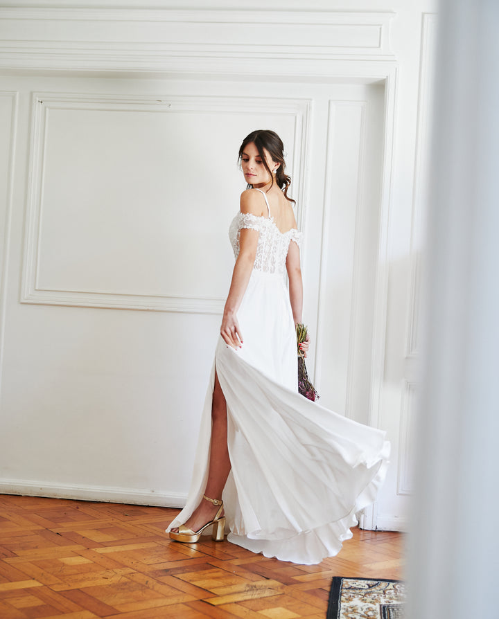 Vestido Largo de Novia Carmona Blanco