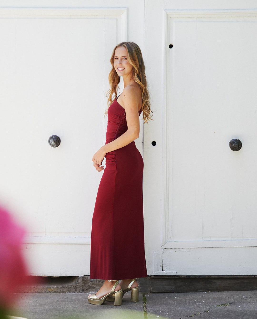 Vestido Largo de Fiesta Amara Burdeo