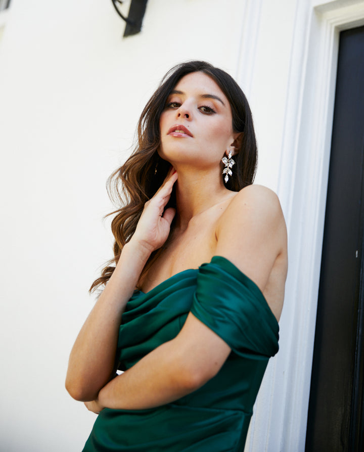 Vestido Largo de Fiesta Brasilia Verde Oscuro