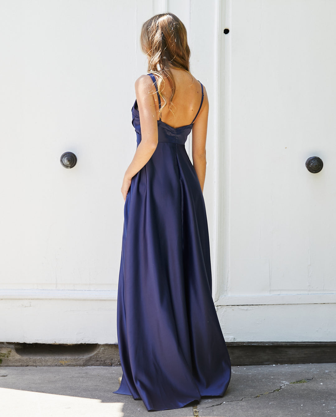 Vestido Largo de Fiesta Bea Azul Oscuro