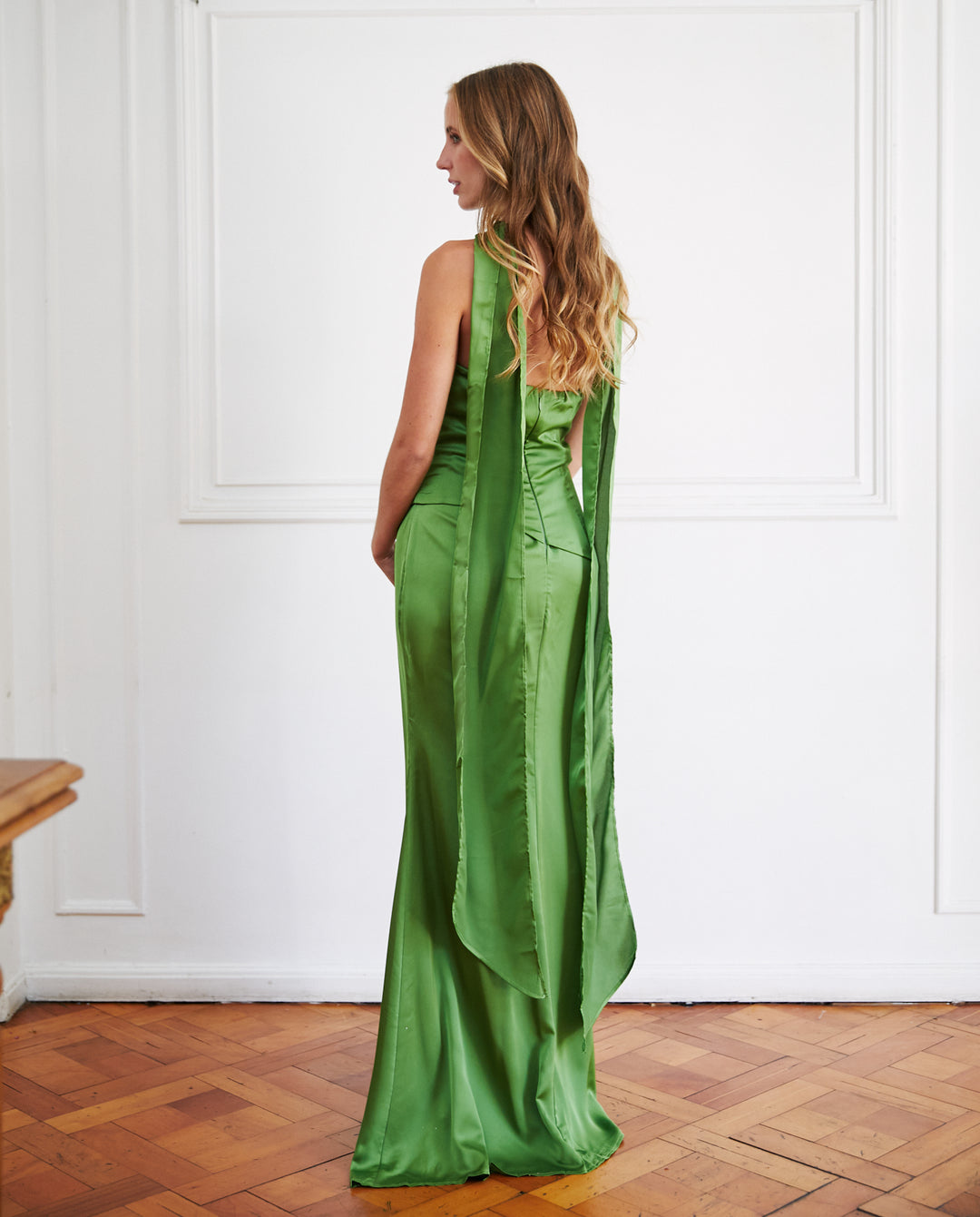 Vestido Largo de Fiesta Violeta Verde