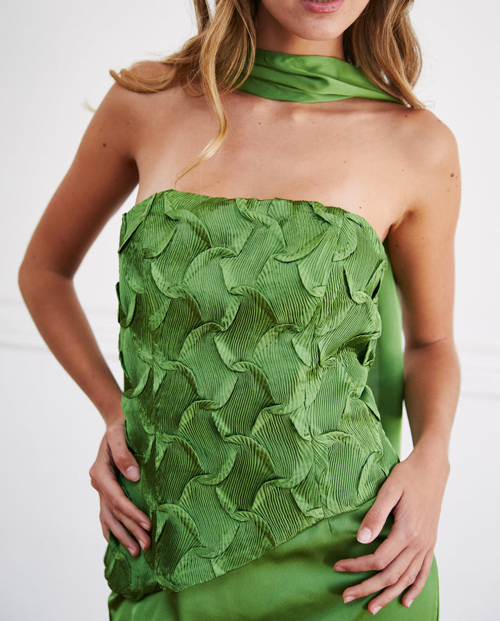 Vestido Largo de Fiesta Violeta Verde