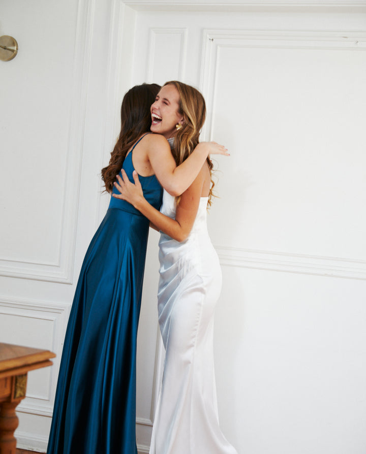 Vestido Largo de Fiesta Amaris Turquesa Oscuro