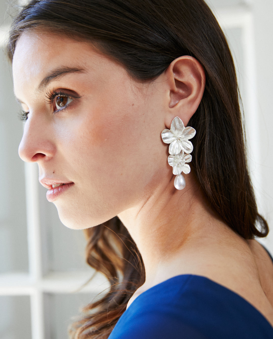 Vestido Largo de Fiesta Cristina Azul Oscuro