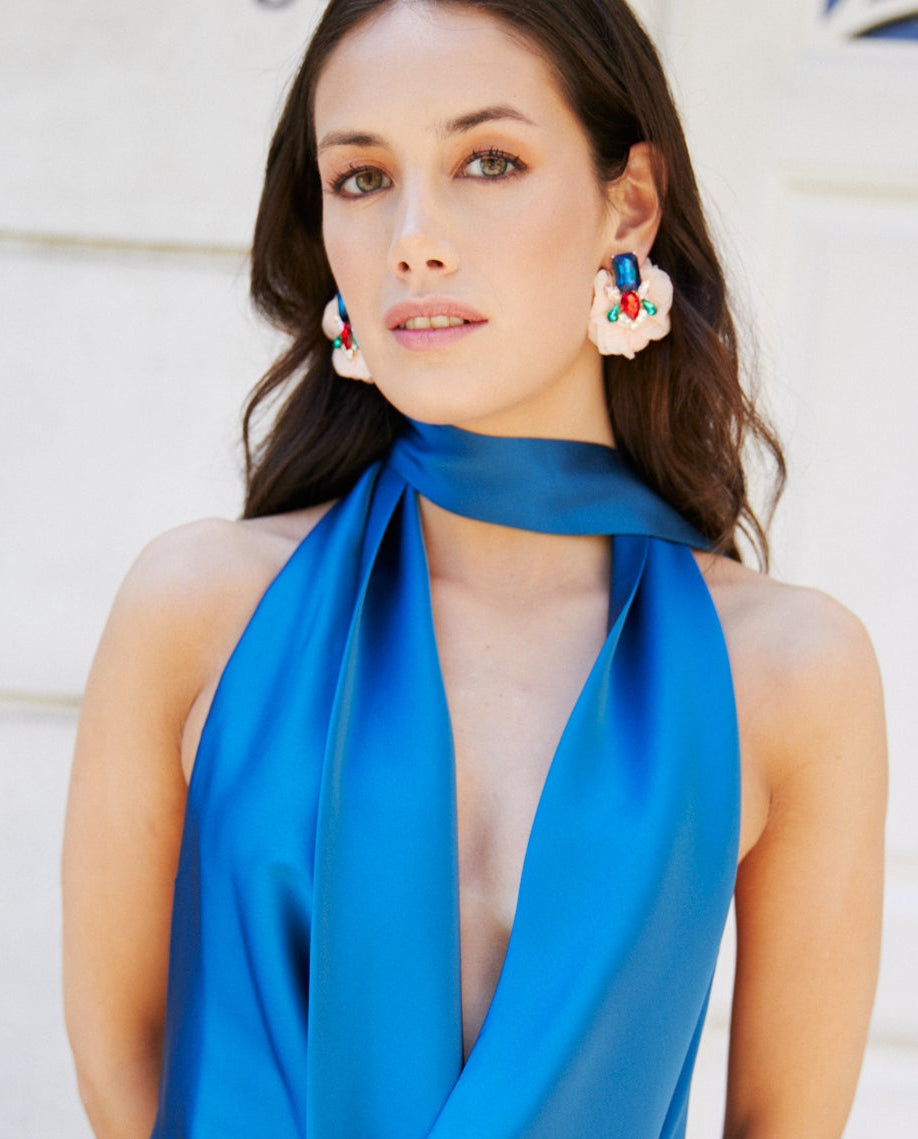 Vestido Corto de Fiesta Budapest Turquesa Oscuro