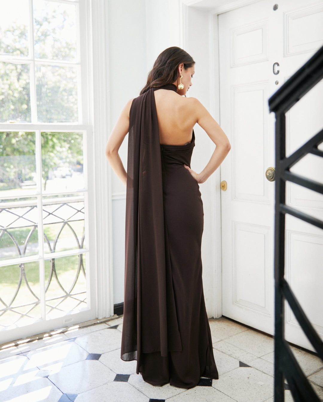 Vestido Largo de Fiesta Anastasia Chocolate