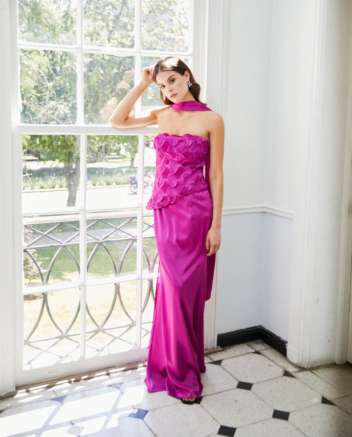 Vestido Largo de Fiesta Violeta Magenta