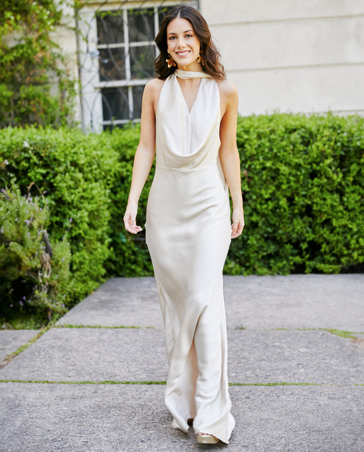 Vestido Largo de Fiesta Budapest Champagne