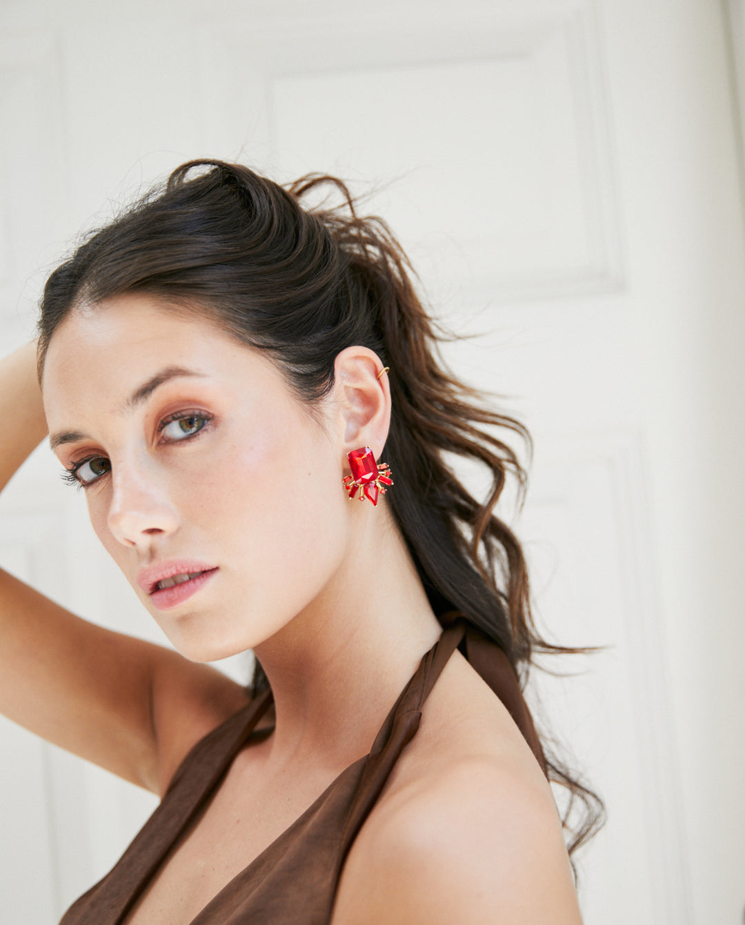 Vestido Largo de Fiesta Almendra Chocolate