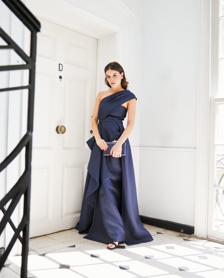 Vestido Largo de Fiesta Rocio Azul Oscuro