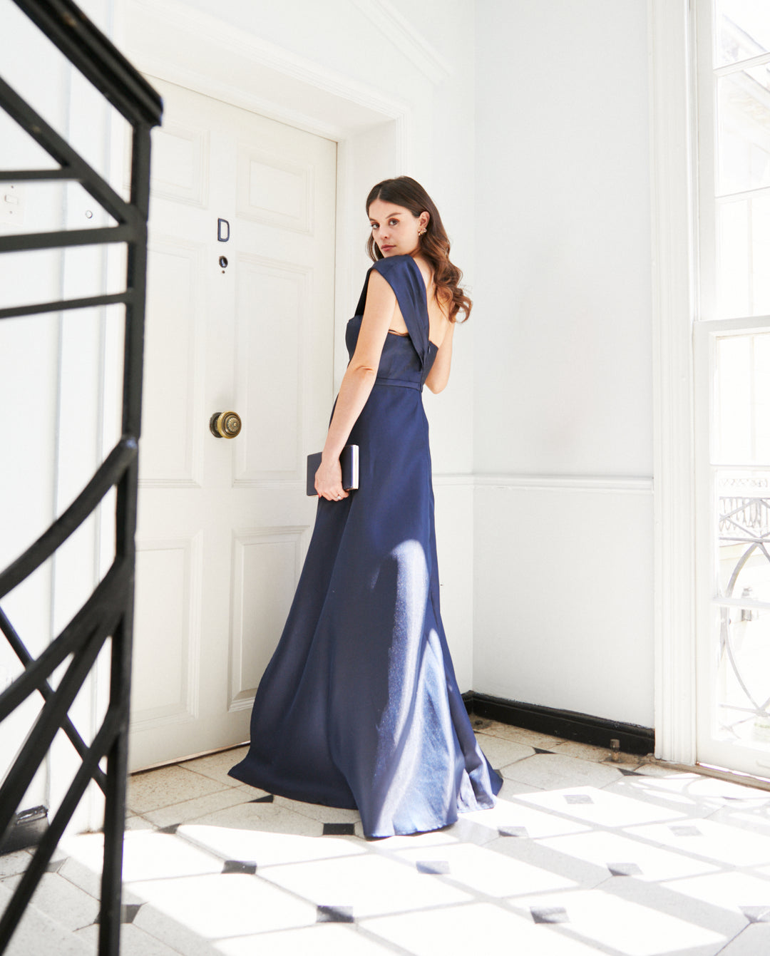 Vestido Largo de Fiesta Rocio Azul Oscuro