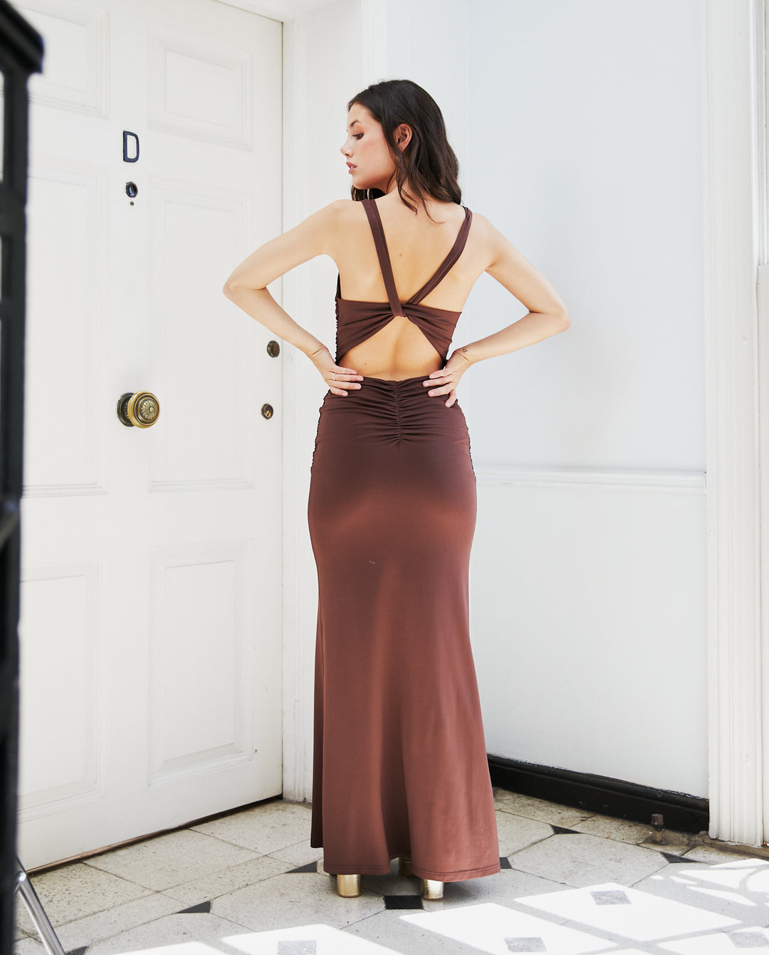 Vestido Largo de Fiesta Tami Chocolate