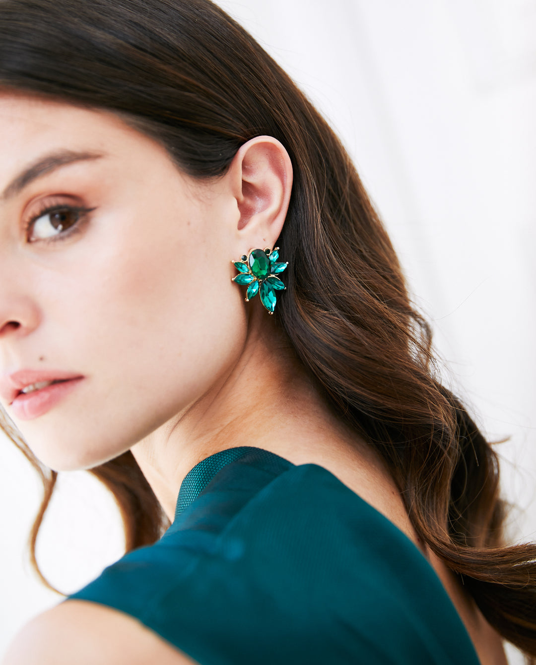 Vestido de Fiesta Largo Rocio Verde Oscuro