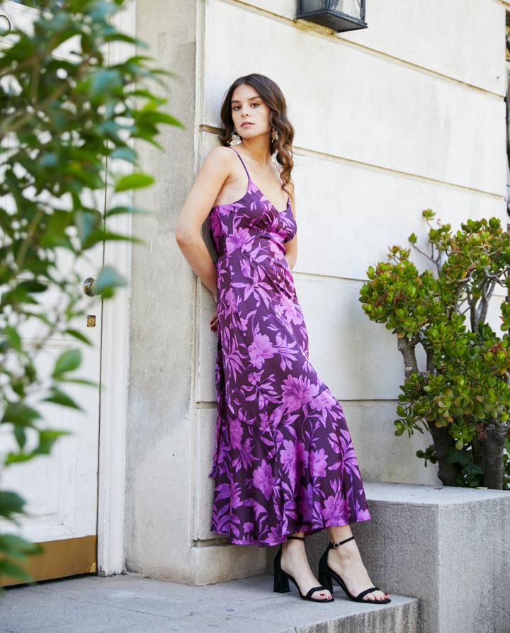 Vestido Largo de Fiesta Manuela Fondo Morado