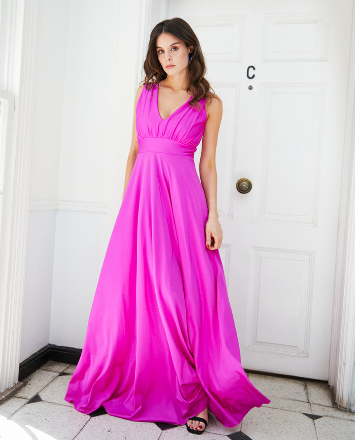 Vestido Largo de Fiesta Amaranta Magenta