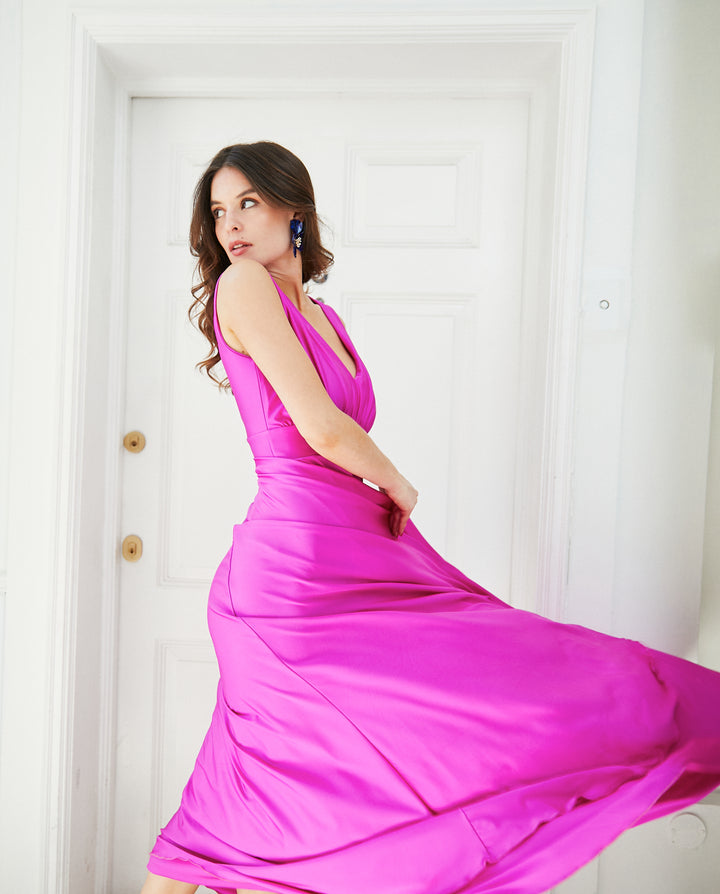 Vestido Largo de Fiesta Amaranta Magenta