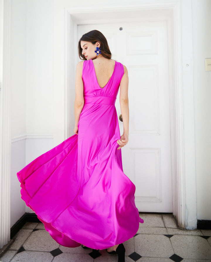 Vestido Largo de Fiesta Amaranta Magenta