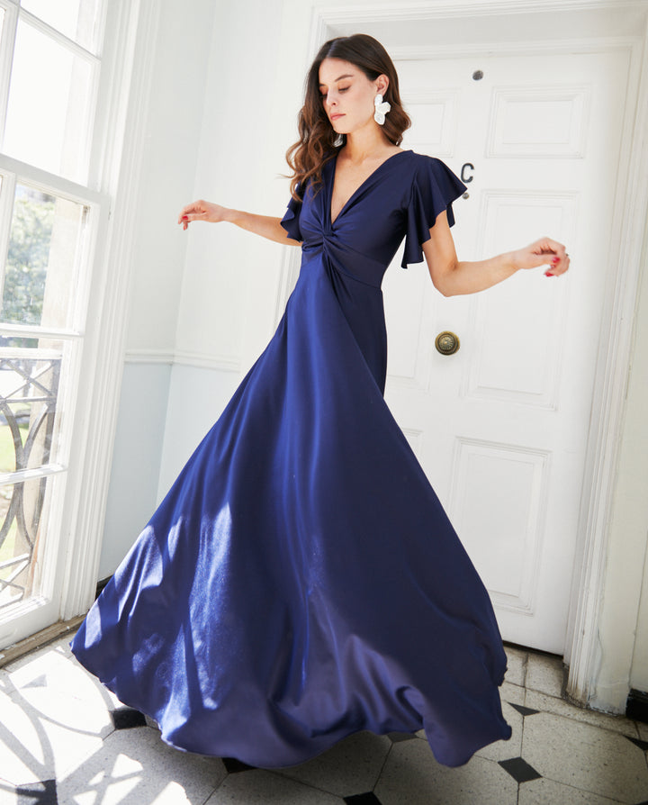 Vestido Largo de Fiesta Vane Azul Oscuro