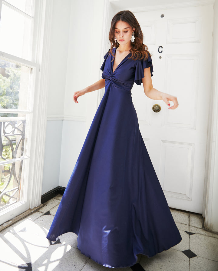 Vestido Largo de Fiesta Vane Azul Oscuro