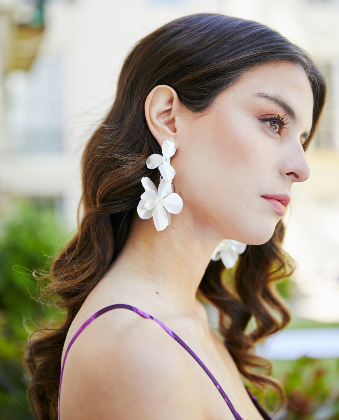 Aros Poppy Flor Plateado