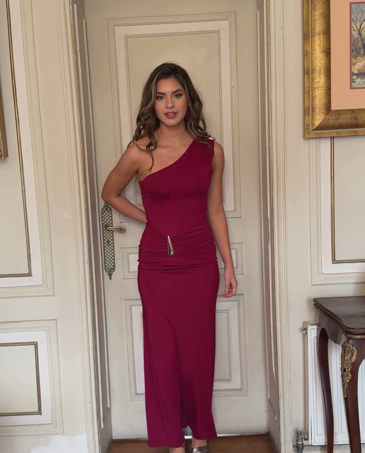 Vestido Largo de Fiesta Angela Rojo Italiano