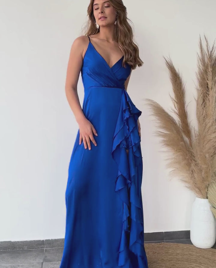 Vestido de Fiesta Largo Silvina Azul Royal
