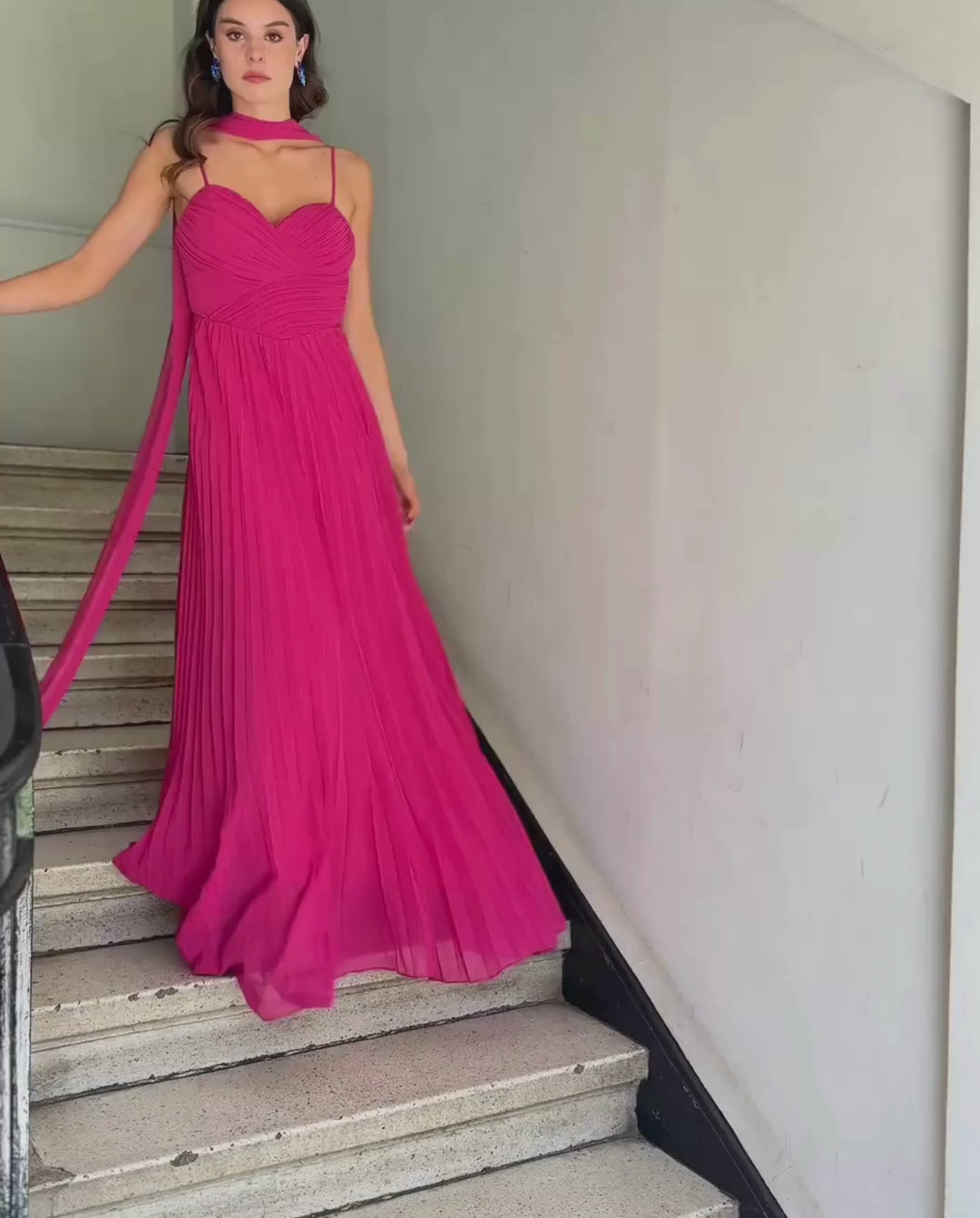 Vestido Largo de Fiesta Milagros Fucsia