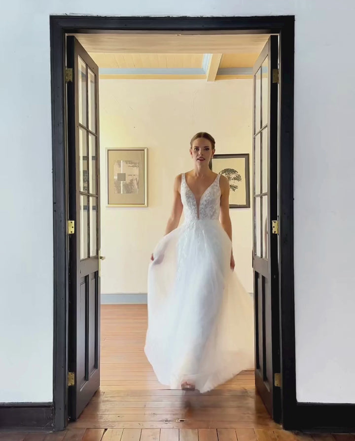 Vestido Largo de Novia Eloise Tul Ivory