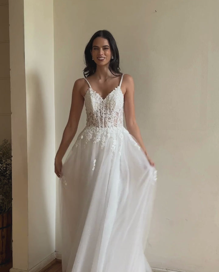 Vestido Largo de Novia Ambar Ivory