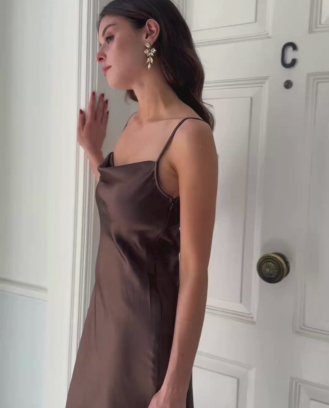 Vestido Largo de Fiesta Lis Chocolate