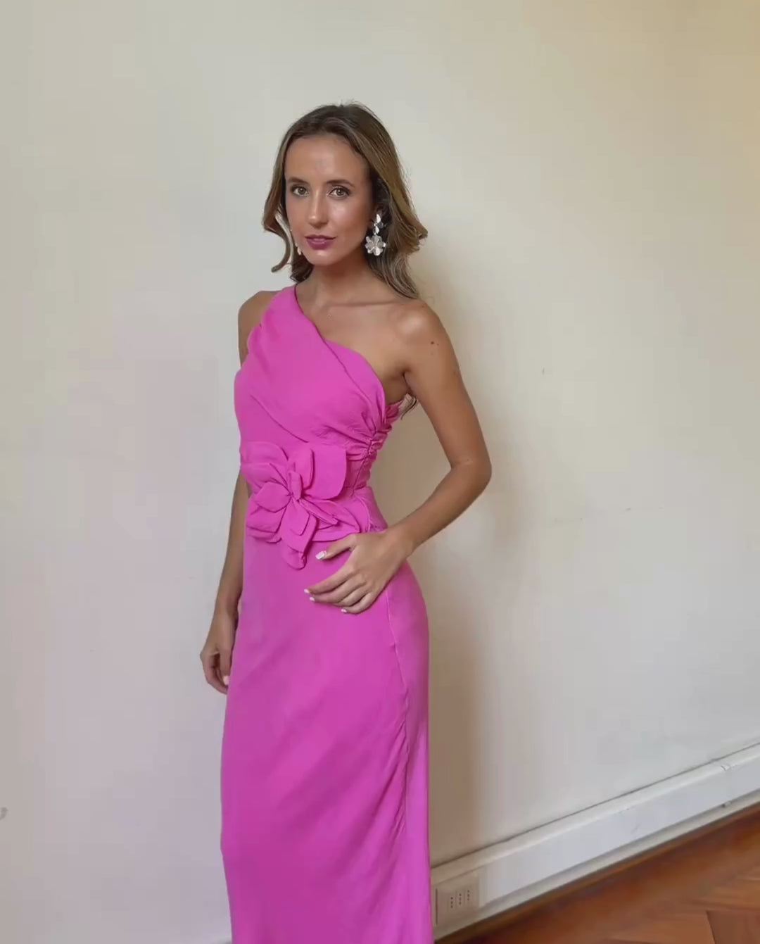 Vestido Largo de Fiesta Maria Antonieta Rosado