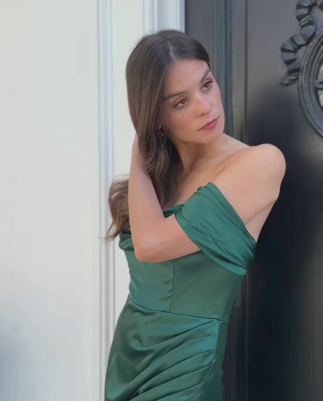 Vestido Largo de Fiesta Brasilia Verde Oscuro