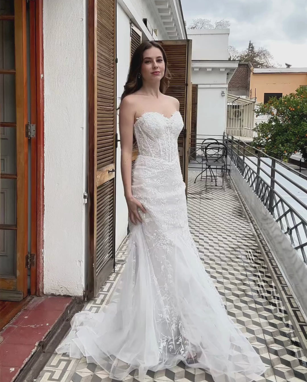 Vestido Largo de Novia Fabiana Strapless Blanco