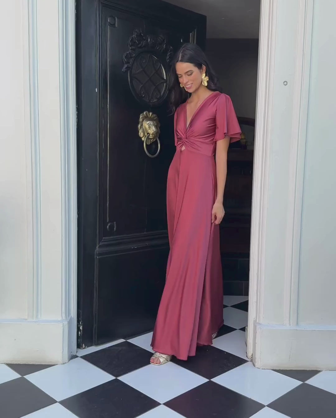 Vestido Largo de Fiesta Meli Canela Claro